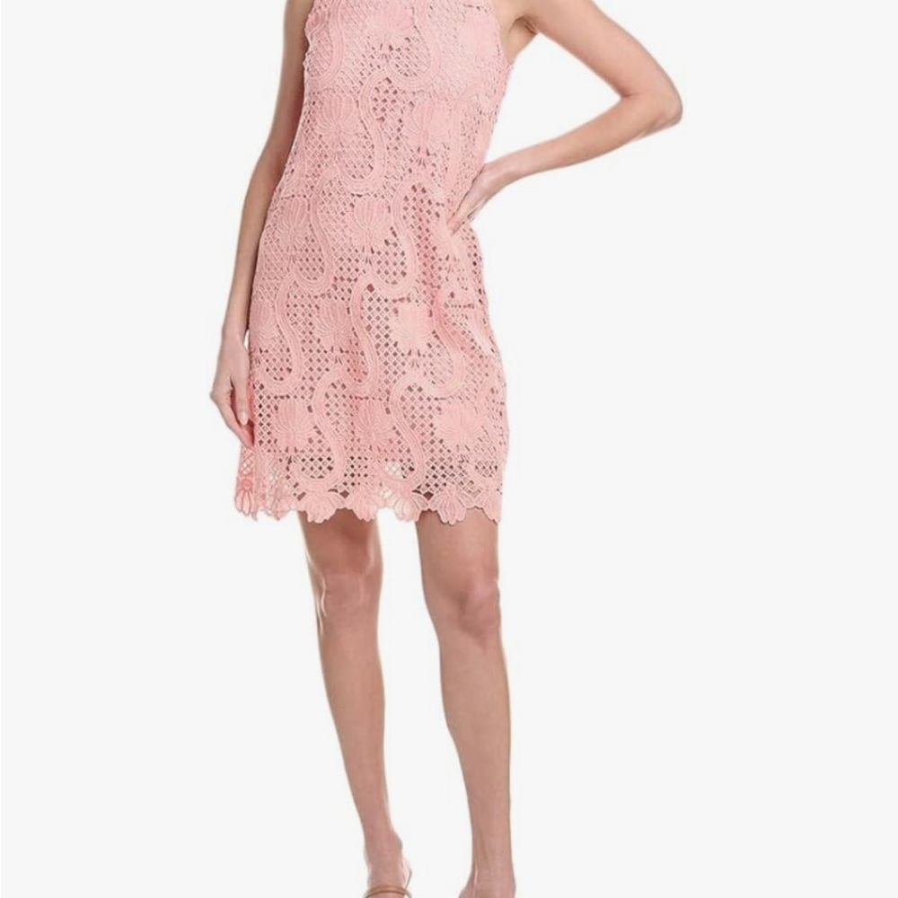 Anne Klein Pink Backless Lace Dress